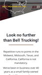 Mobile Screenshot of belltrucking.com